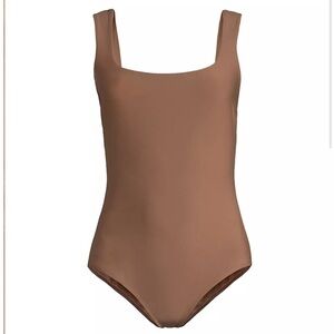 Stylest square-neck one piece swim suit, size medium in “cocoa”